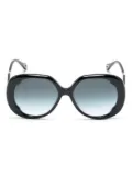 Chloé Eyewear logo-lettering oversize-frame sunglasses - Black