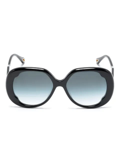 Chloé Eyewear logo-lettering oversize-frame sunglasses