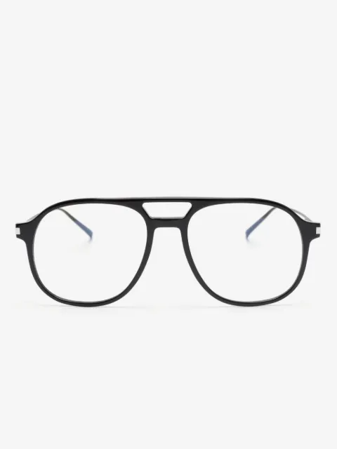 Saint Laurent Eyewear logo-debossed pilot-frame glasses