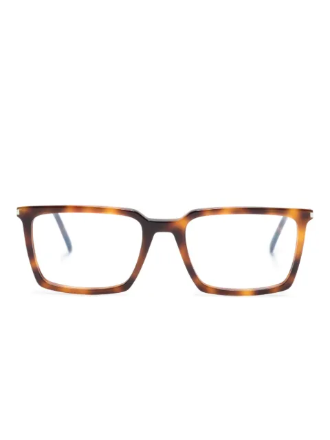 Saint Laurent Eyewear logo-engraved rectangle-frame glasses