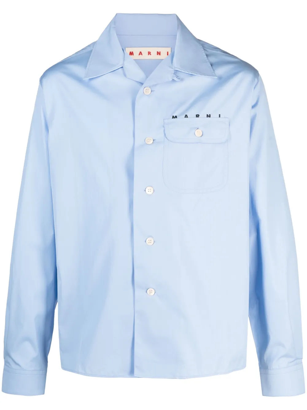 Marni Overhemd met logoprint Blauw