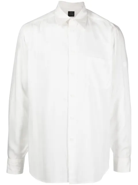 Yohji Yamamoto camisa semitransparente manga larga