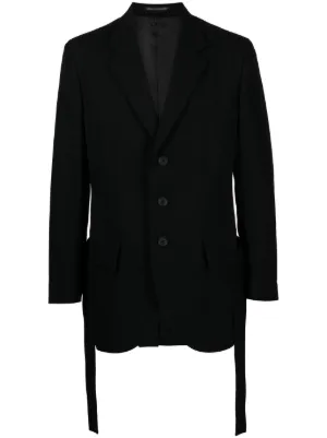 Yohji Yamamoto single-breasted Asymmetrical Jacket | Black