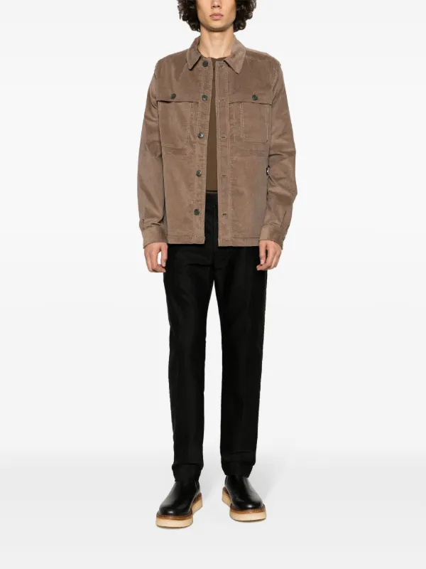 PS Paul Smith logo patch Corduroy Shirt Jacket Farfetch