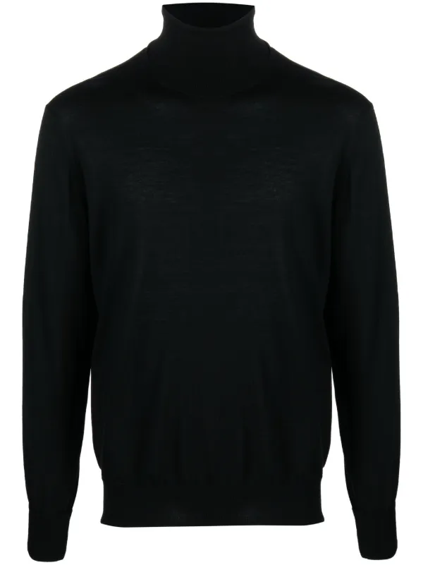 PT Torino Roll-neck Virgin-wool Jumper in Black