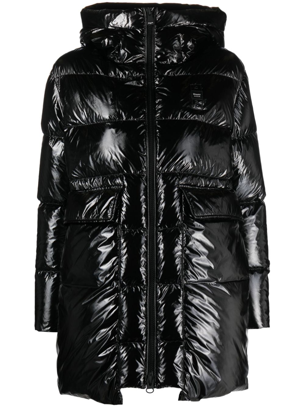 Long high shine padded 2024 coat