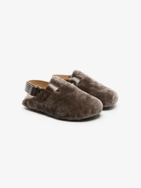 Pèpè slingback fleece slippers