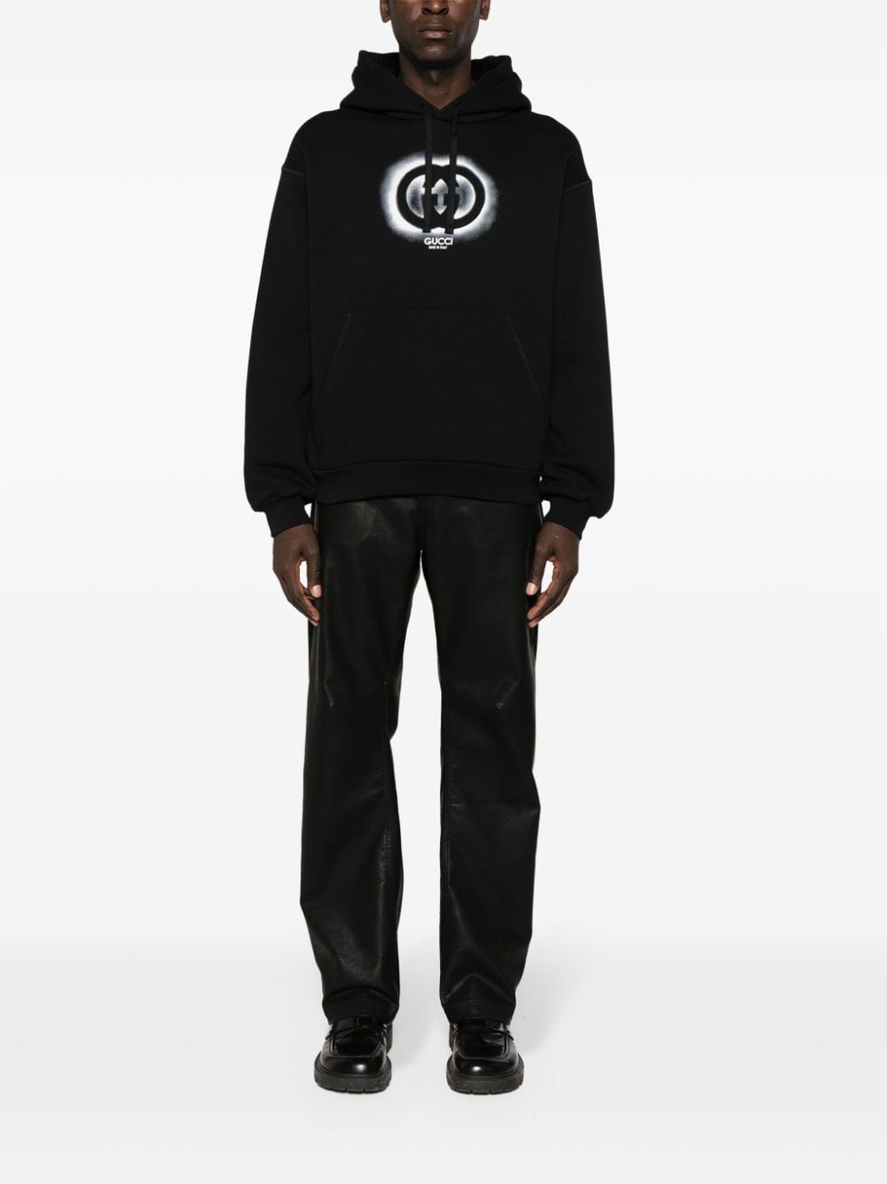 Gucci Hoodie met logoprint Zwart