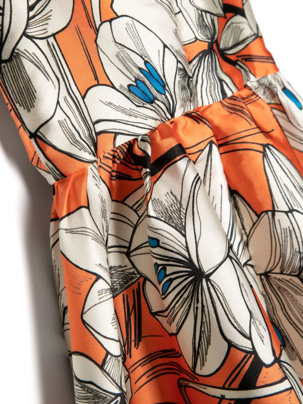 Little Bambah Jurk met bloemenprint en spaghettibandjes Wit