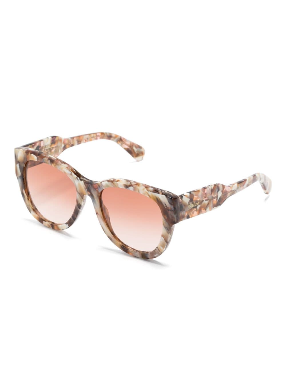 Shop Chloé Gayia Oversize-frame Sunglasses In Brown