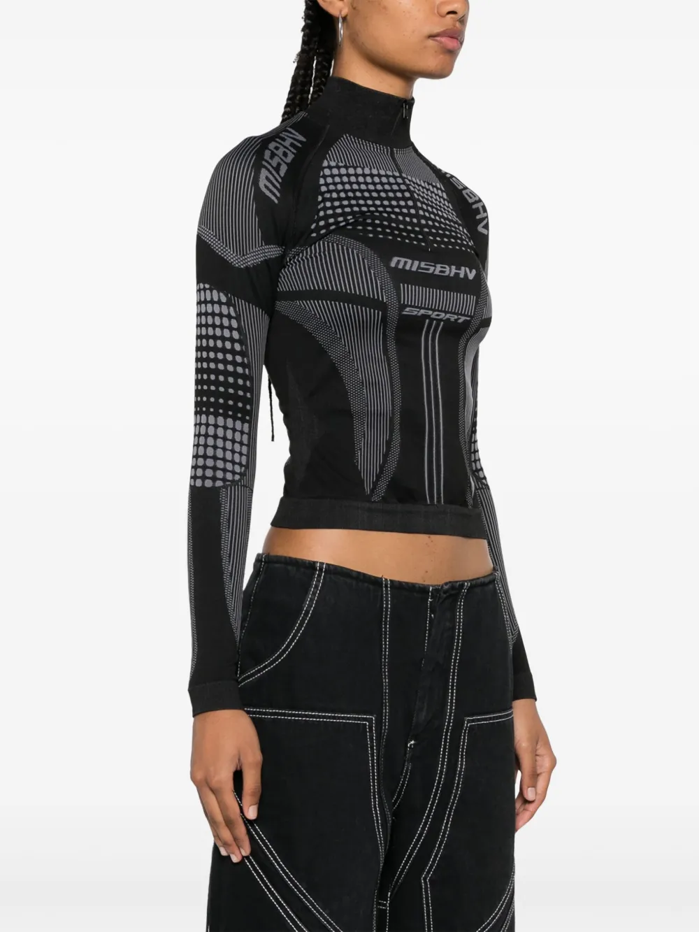 MISBHV Top met logoprint Zwart
