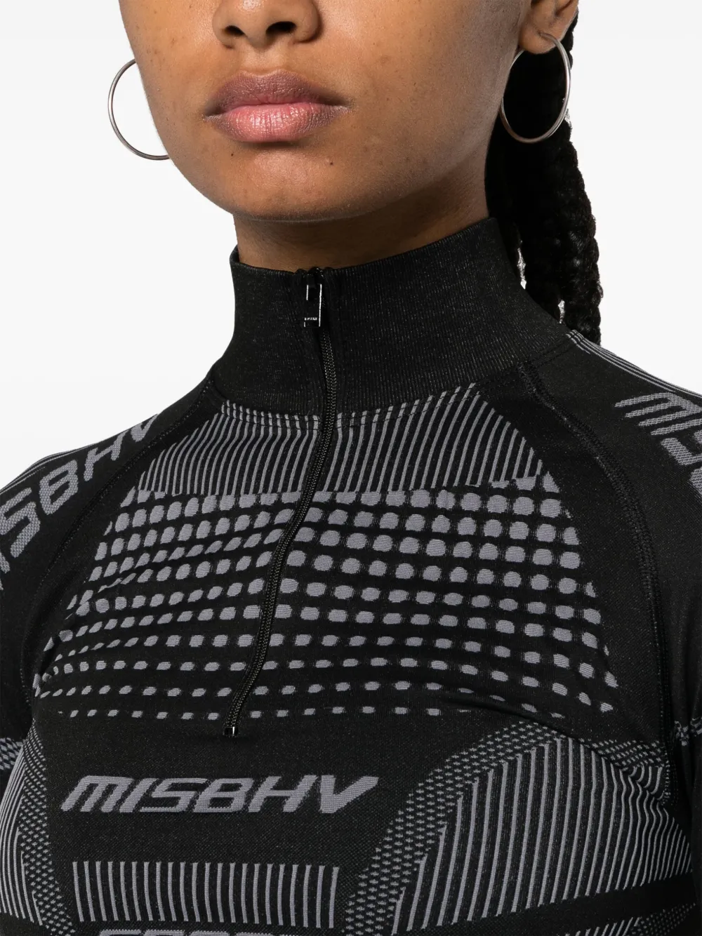 MISBHV Top met logoprint Zwart