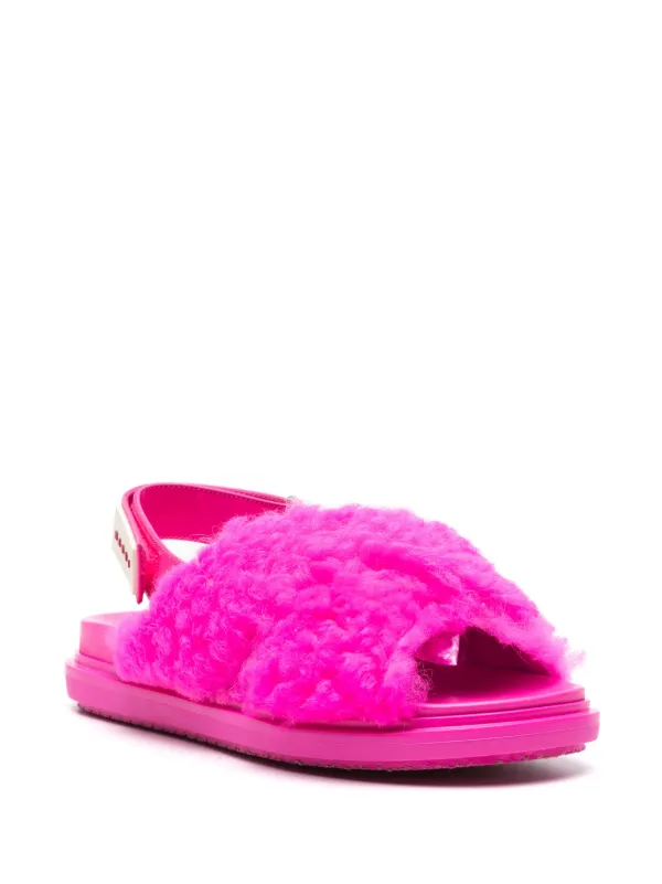 ★関税込み★ MARNI 'Fussbet' sandals Fussbet raffia-effect sandals in pink - Marni | Mytheresa