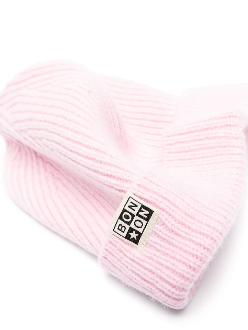 Bonton ribbed-knit logo-patch beanie - Roze