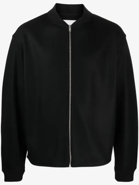 Jil Sander جاكيت بومبر صوف بدون ياقة 