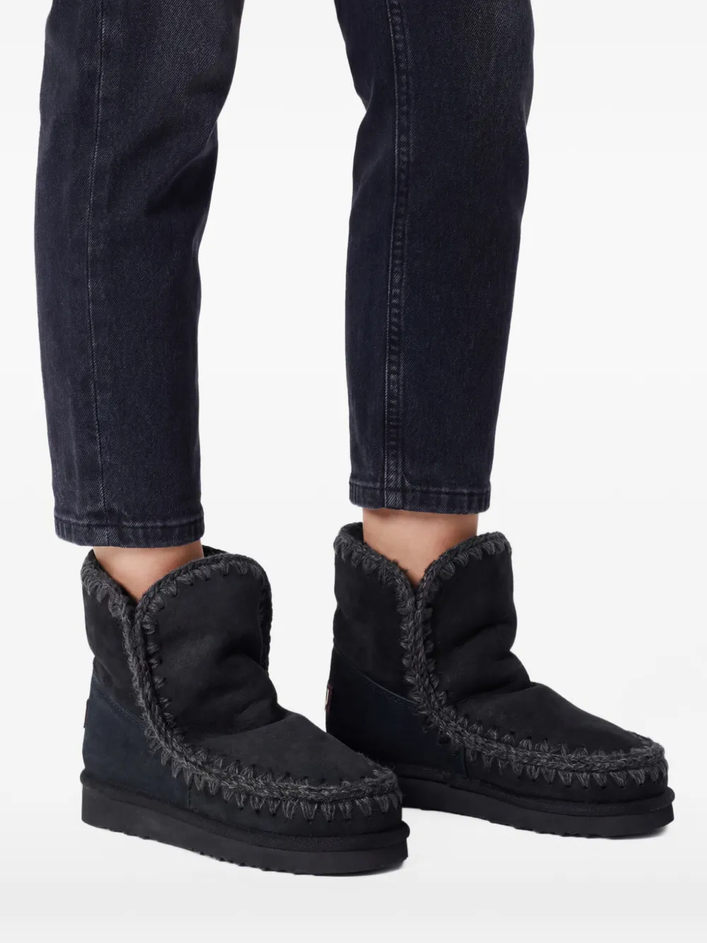 Mou Enkellaarzen met logo Zwart