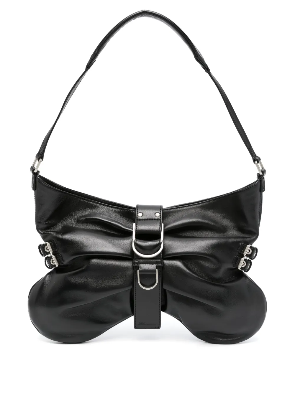 large Butterfly leather shoulder bag