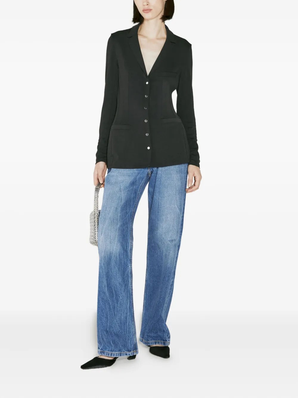 Rabanne Blouse met V-hals Zwart