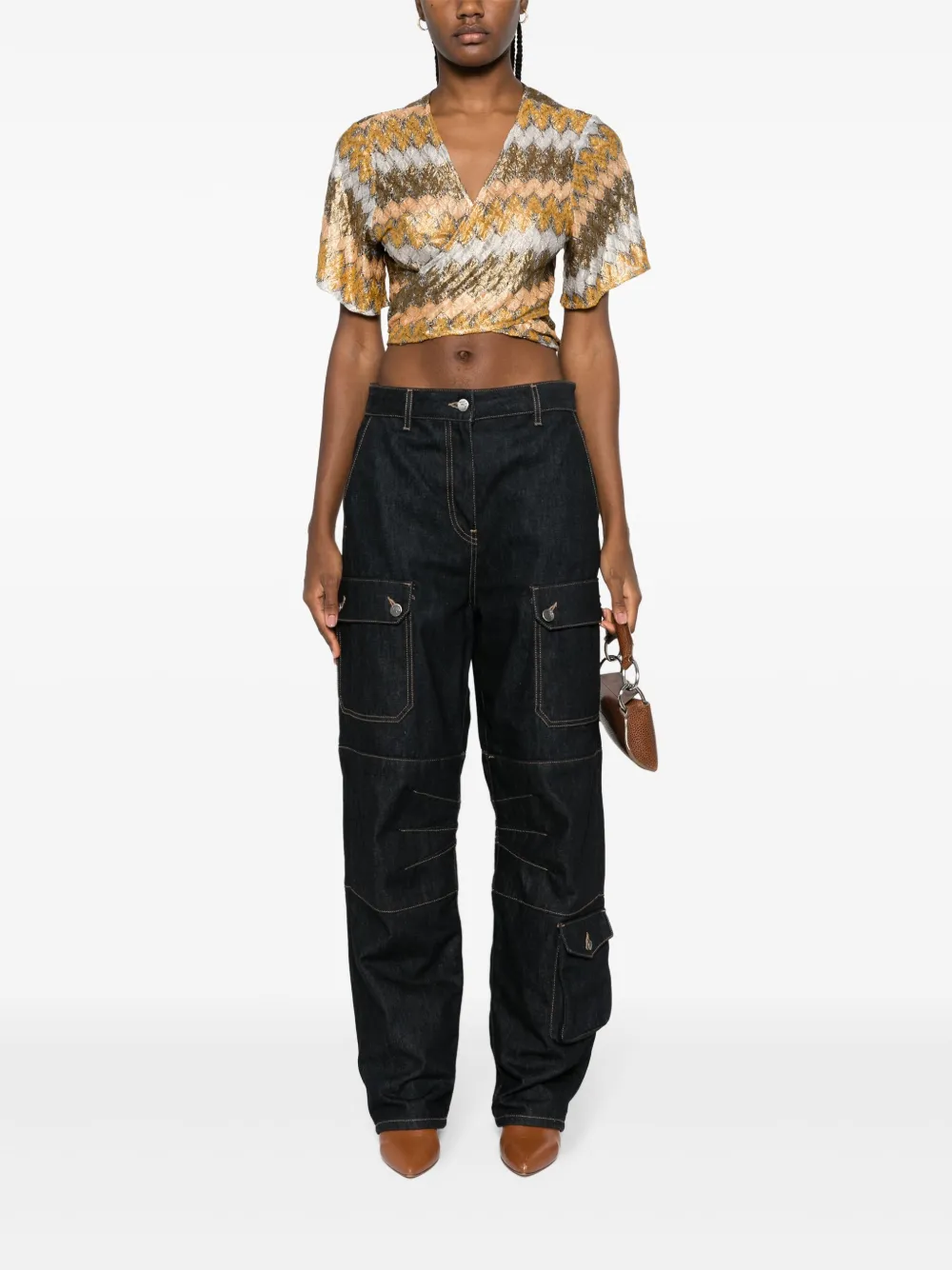MC2 Saint Barth Gebreide cropped blouse - Goud
