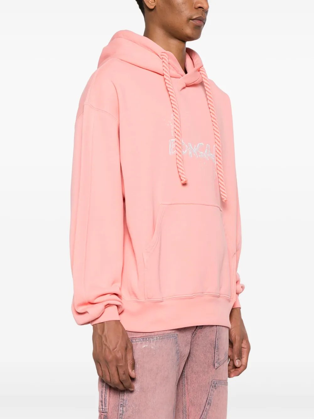 Shop Bonsai Logo-print Cotton Hoodie In Pink