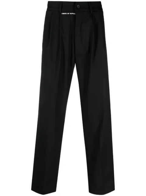 Vision Of Super logo-embroidered straight-leg trousers