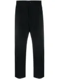 Attachment pleat-detail straight-leg trousers - Black