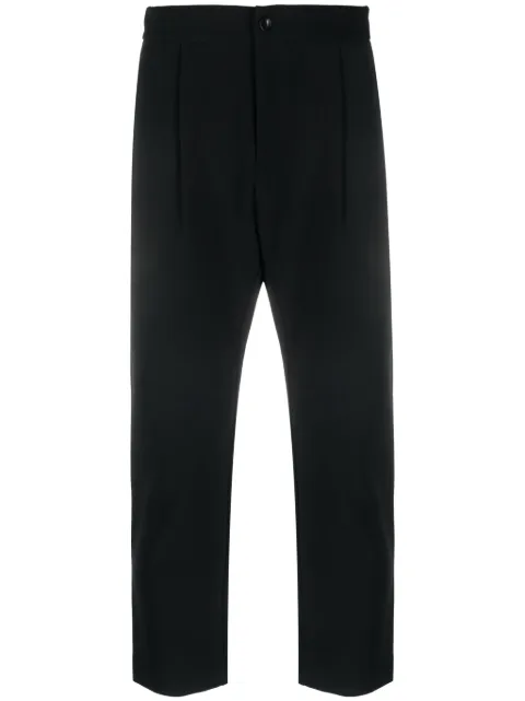 Attachment pleat-detail straight-leg trousers