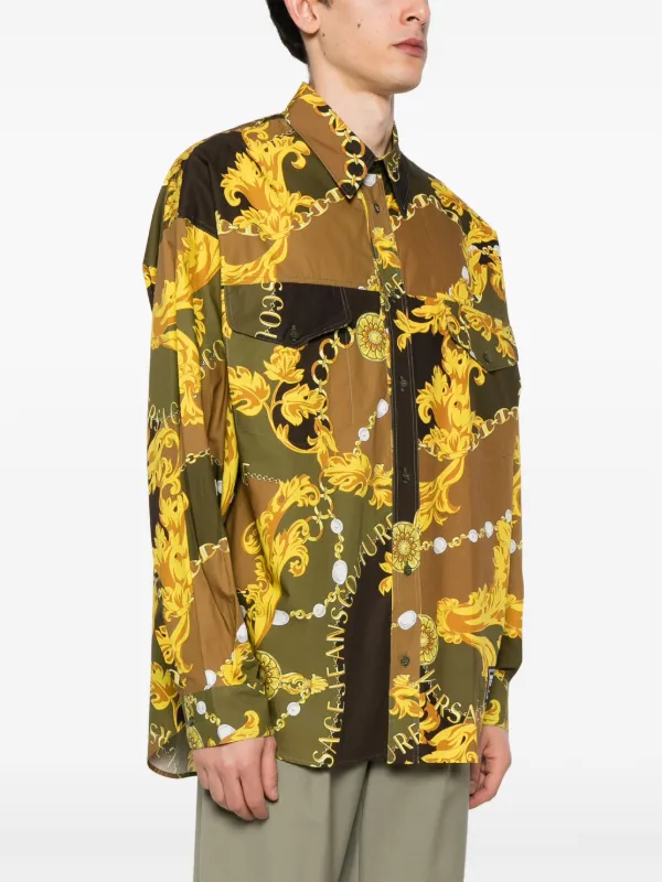 Versace Jeans Couture Chain Couture-print Cotton Shirt