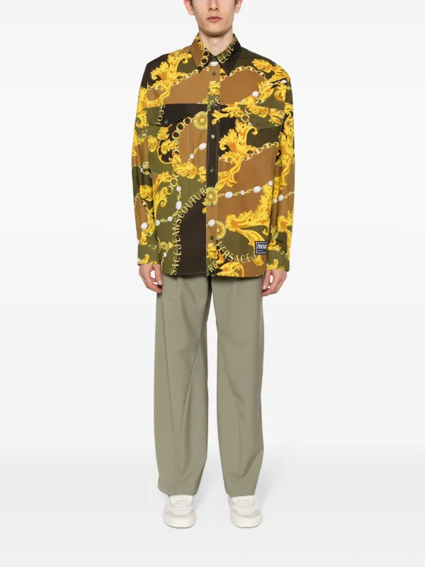 Versace Jeans Couture Chain Couture-print Cotton Shirt