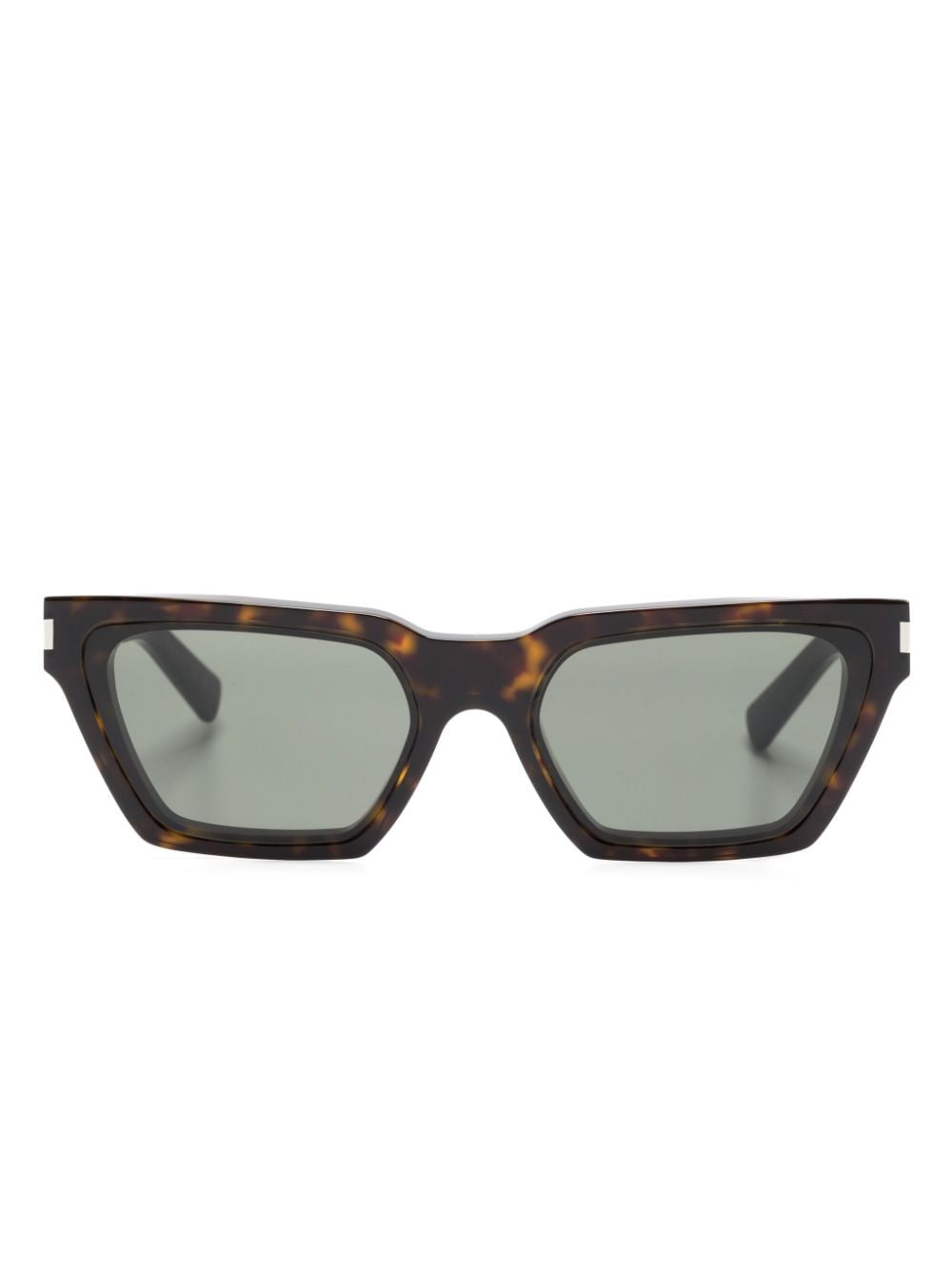 Saint Laurent Eyewear logo-engraved cat-eye sunglasses - Marrone