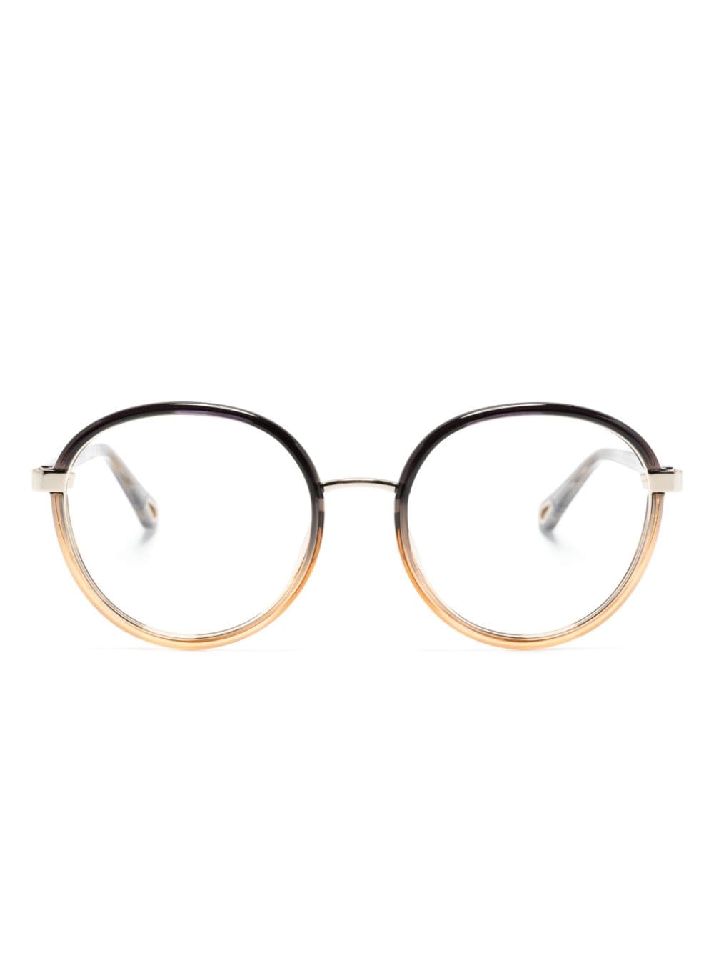 Chloé Gradient Round-frame Glasses In 黑色