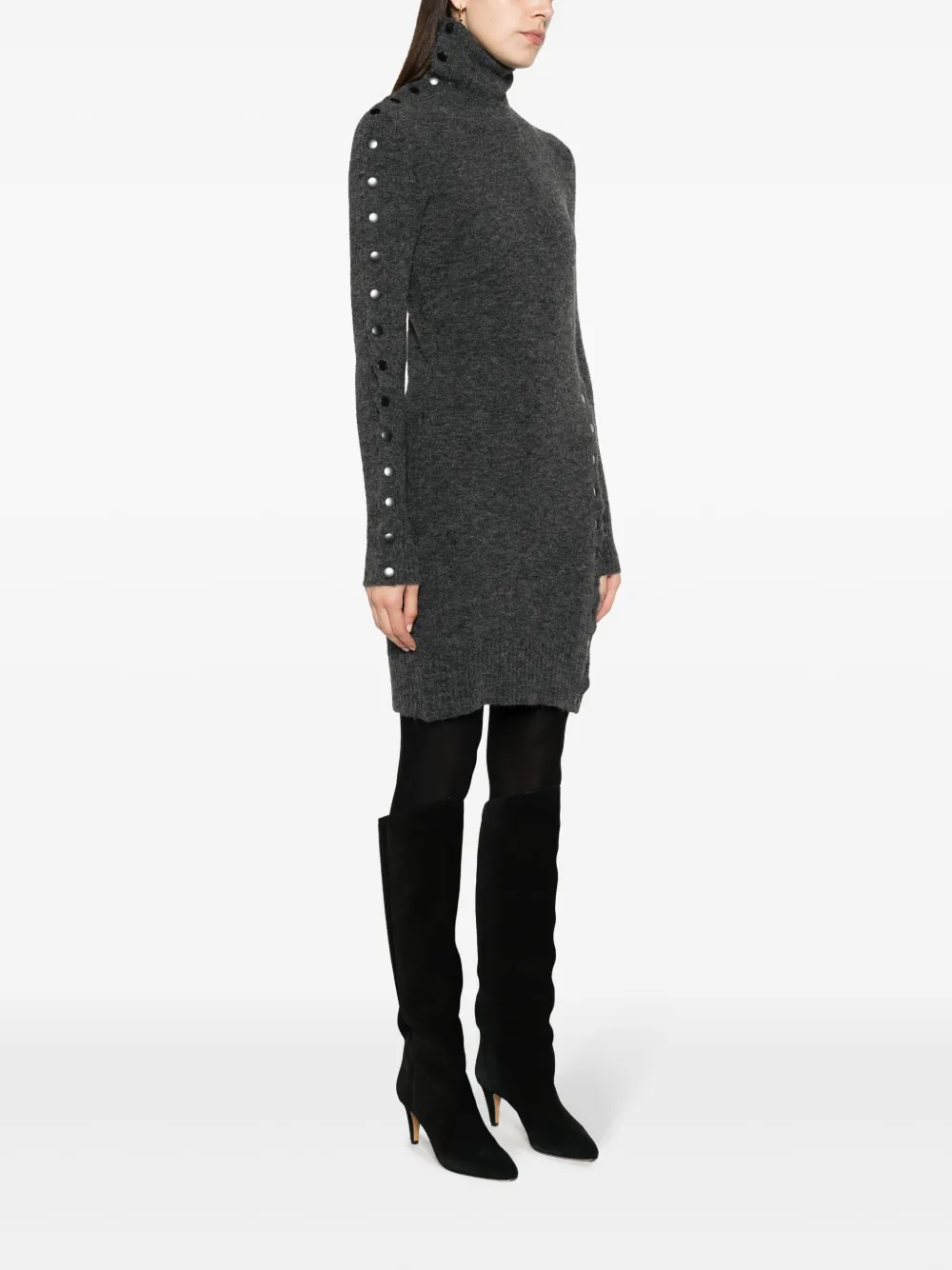 Shop Isabel Marant Marina Knitted Dress In Grau