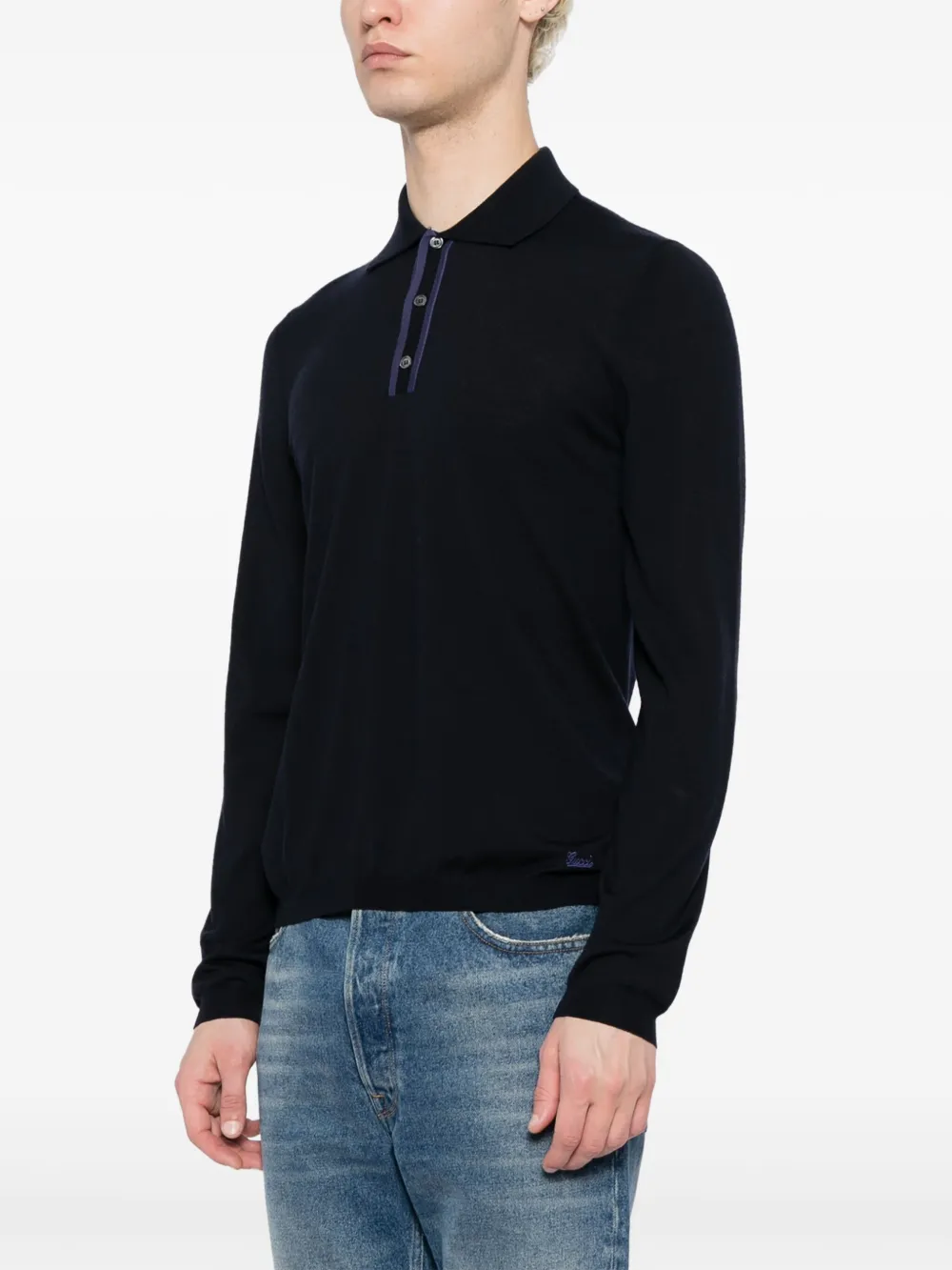 Gucci Poloshirt met geborduurd logo Blauw