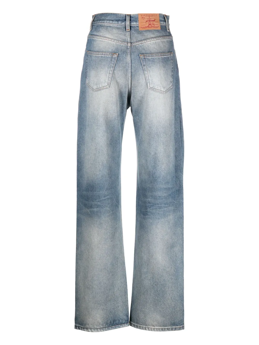 Y/Project cut-out high-rise flared jeans - Blauw