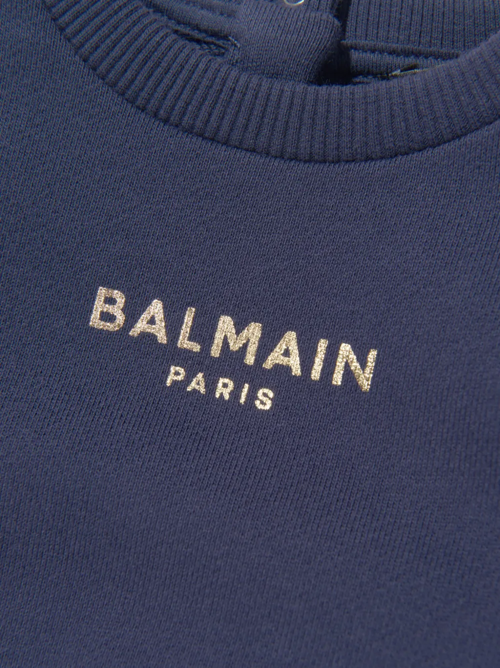 Balmain Logo-print Cotton Sweatshirt In Blue