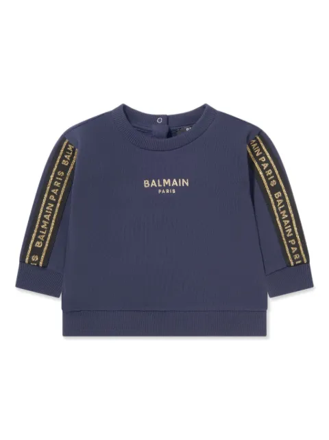Balmain Kids logo-print cotton sweatshirt