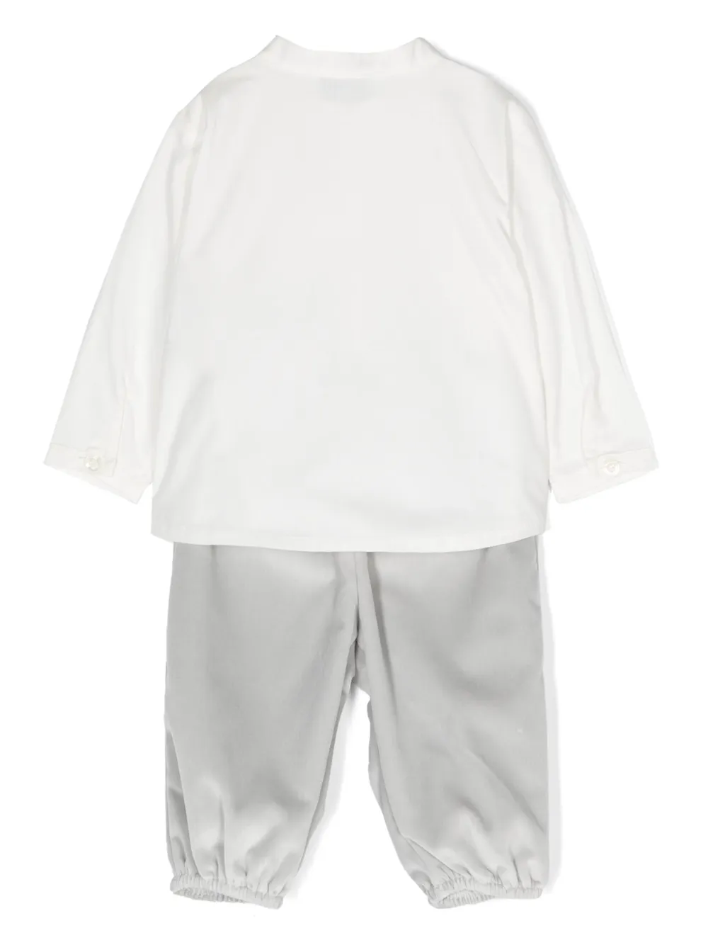Emporio Armani Kids logo-embroidered cotton babygrow set - Wit