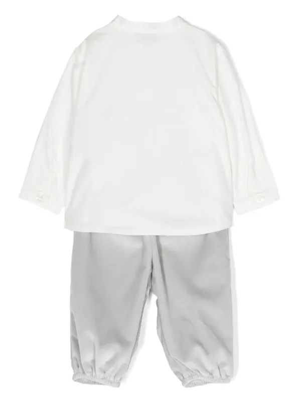 Emporio Armani Kids logo embroidered Cotton Babygrow Set Farfetch