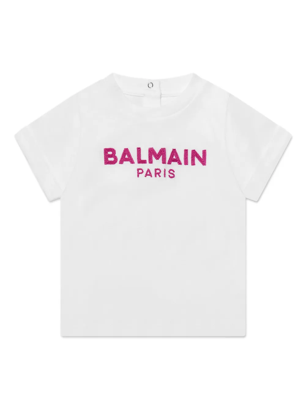 Balmain Kids T-shirt met geborduurd logo Wit