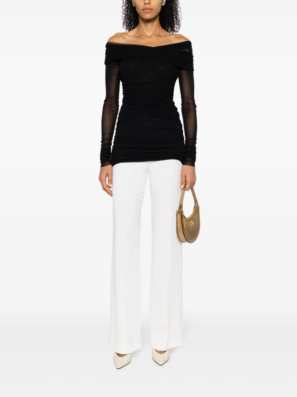 Philosophy Di Lorenzo Serafini off-shoulder ruched blouse - Zwart