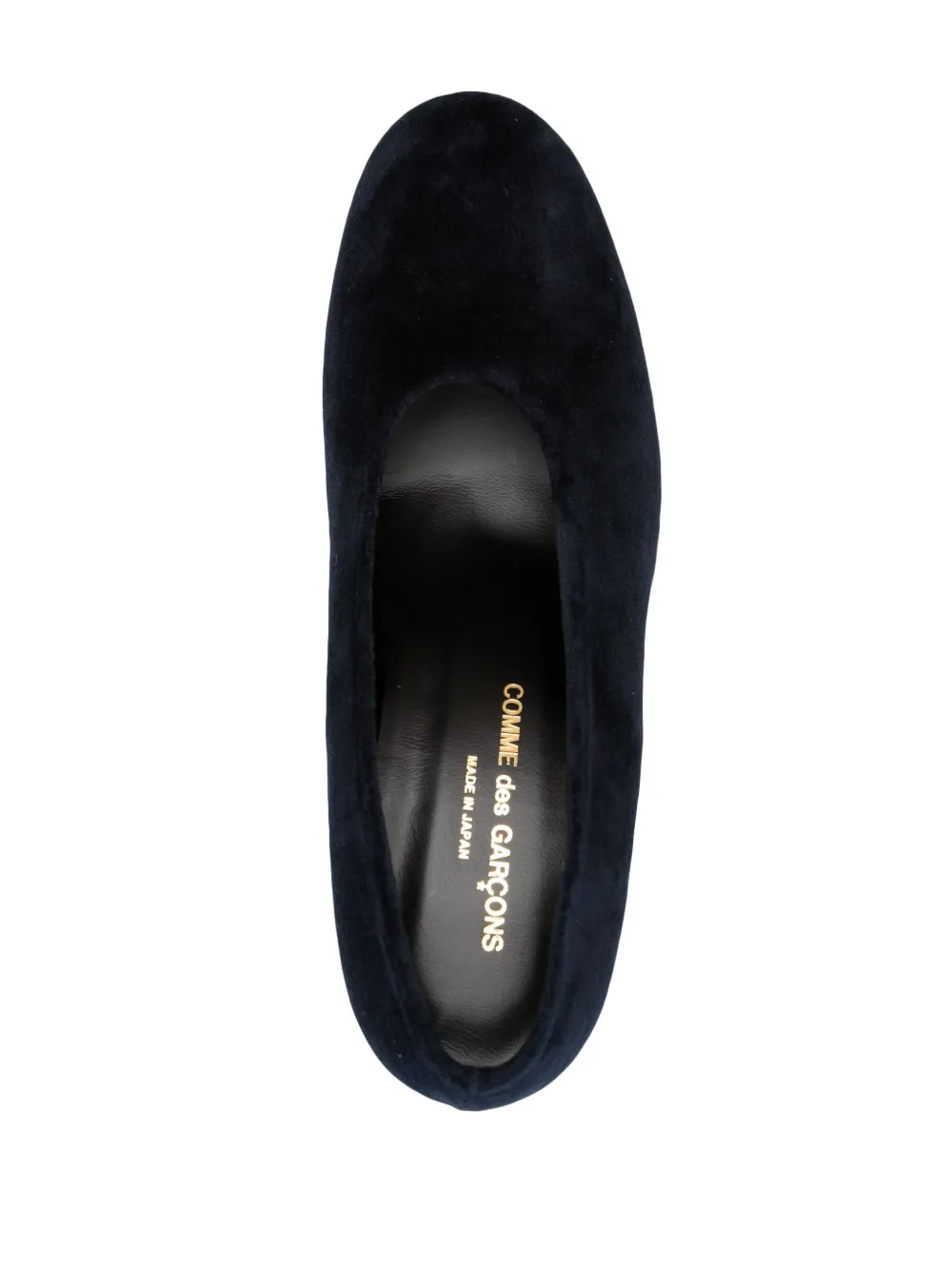 Comme Des Garçons 70mm velvet pumps Blue