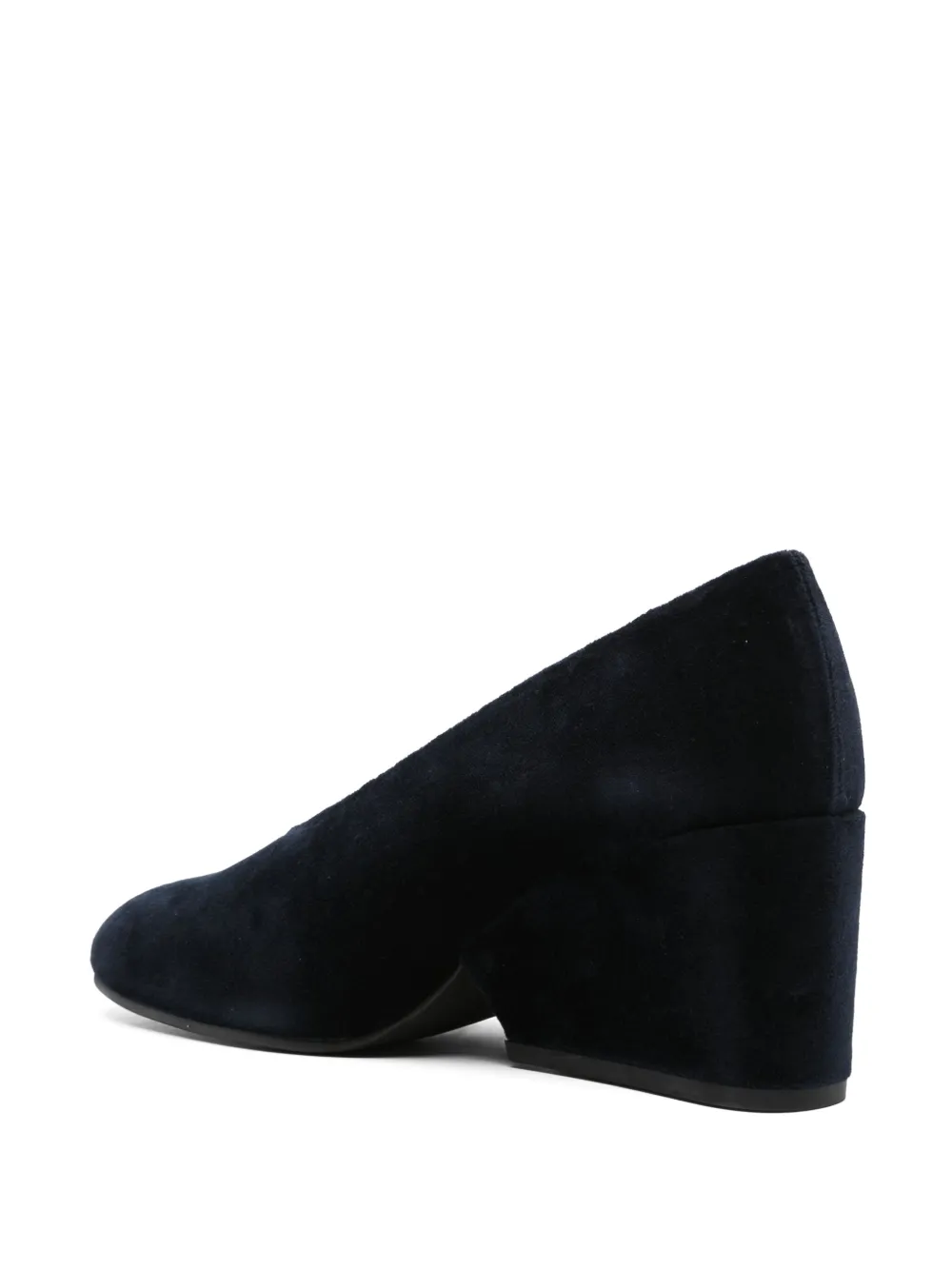 Comme Des Garçons 70mm velvet pumps Blue