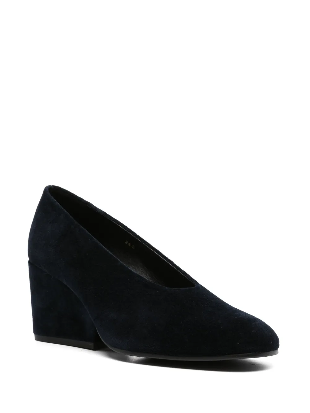 Comme Des Garçons 70mm velvet pumps Blue