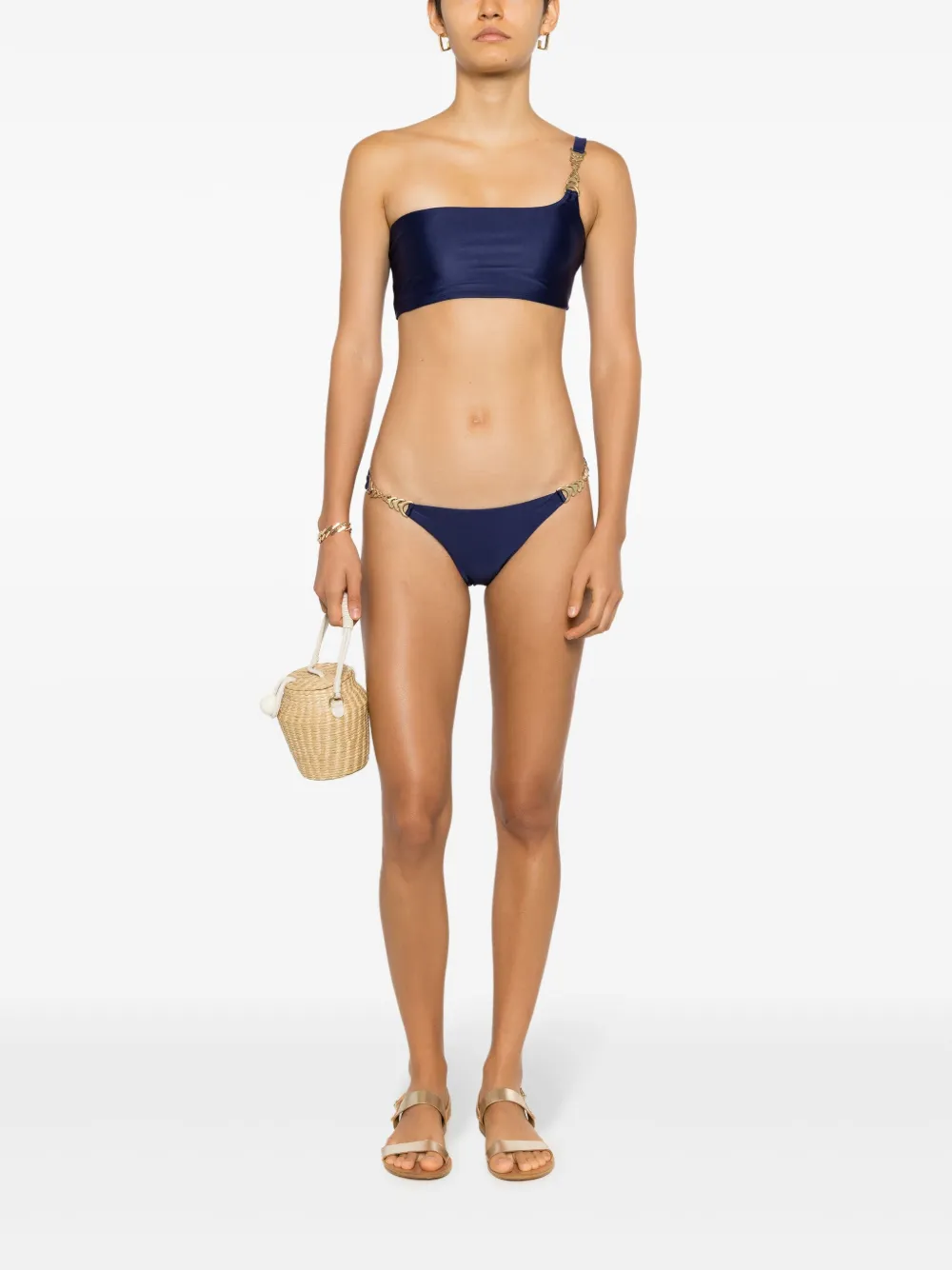 Lenny Niemeyer chain-link detailing one-shoulder bikini top | Bikinis | Image 2