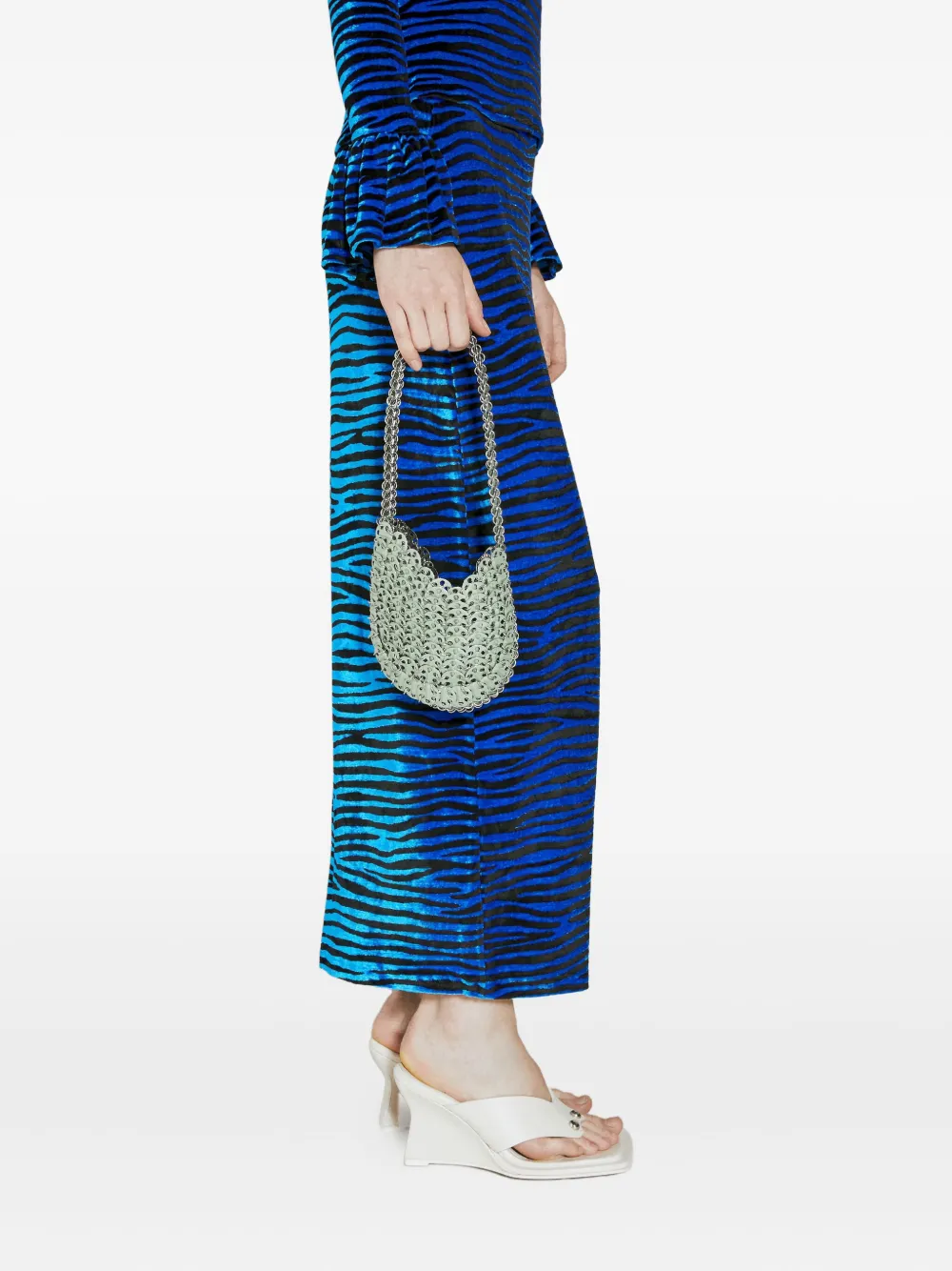 Rabanne tiger-print maxi skirt Blauw