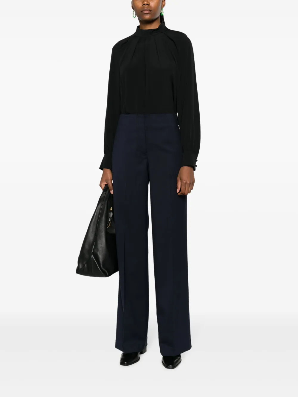 Luisa Cerano Geplooide blouse - Zwart