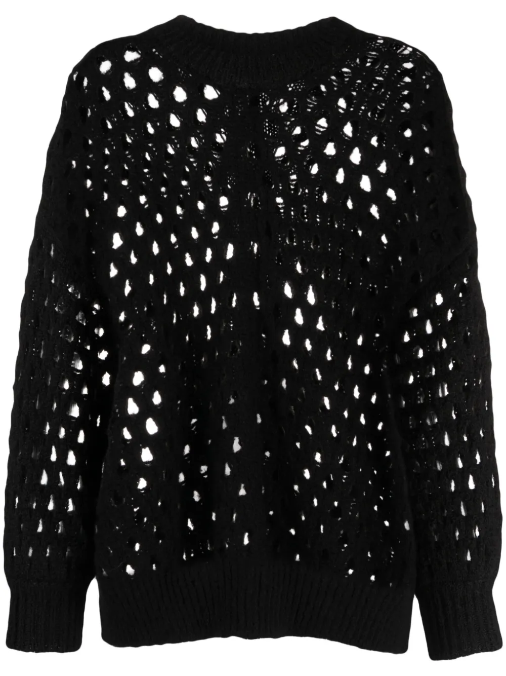 Isabel Marant Tane Open-knit Wool-blend Jumper In Black