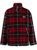 GCDS tartan-check zip-up bomber jacket - Red