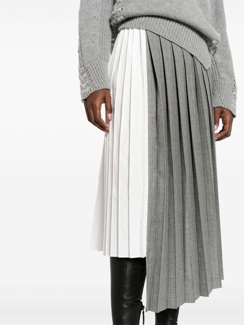 sacai Asymmetrische midi-rok Grijs