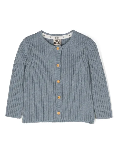 Bonton Cardigan de tricô canelado gola redonda 